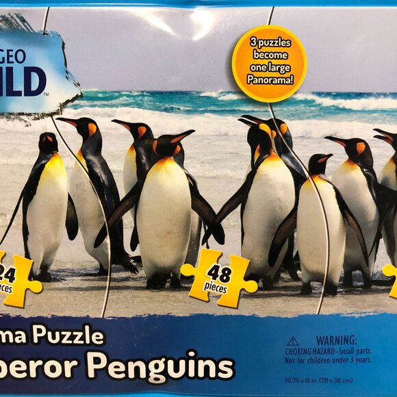 Nat Geo Wild Puzzle 3 In 1 "Emporer Penguins" Collectors Tin 2012 - Picture 6 of 6